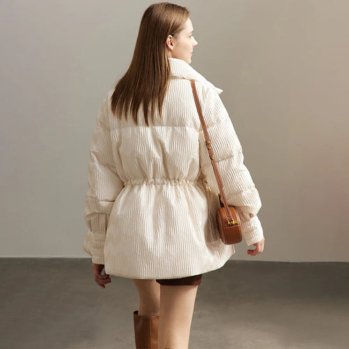 AMII Minimalist Duck Down Puffer Coat Women Winter, Lightweight