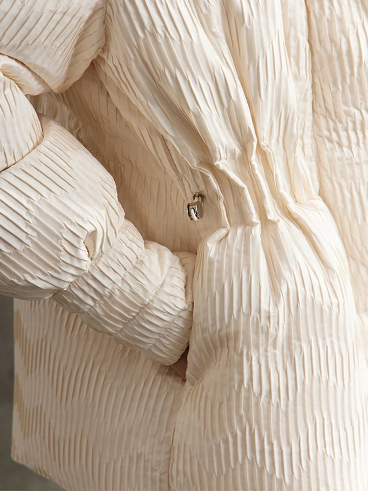 AMII Minimalist Duck Down Puffer Coat Women Winter, Lightweight