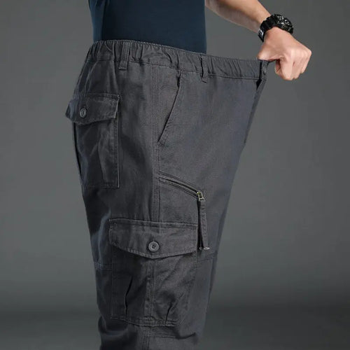 Men’s Tactical Cargo Pants – Elastic Waist, Large Size, Outdoor Workwear