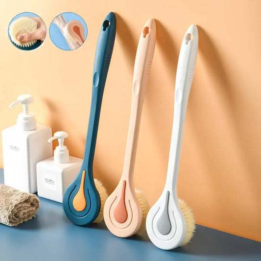 1pc Long Handle Bath Brush Soft Hair Bath Brush Back Ball Brush