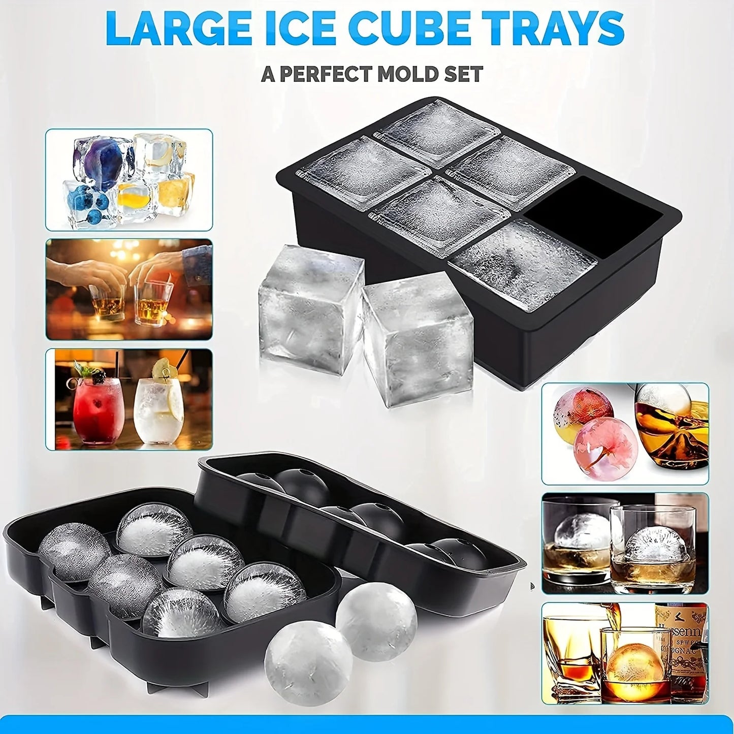 Square Silicone Ice Mold – Creative Designs for Cocktails & Beverages