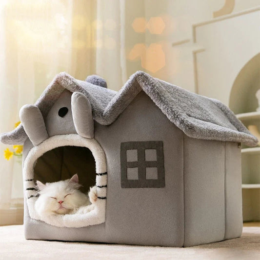 Plush Pet House with Removable Roof – Soft & Washable