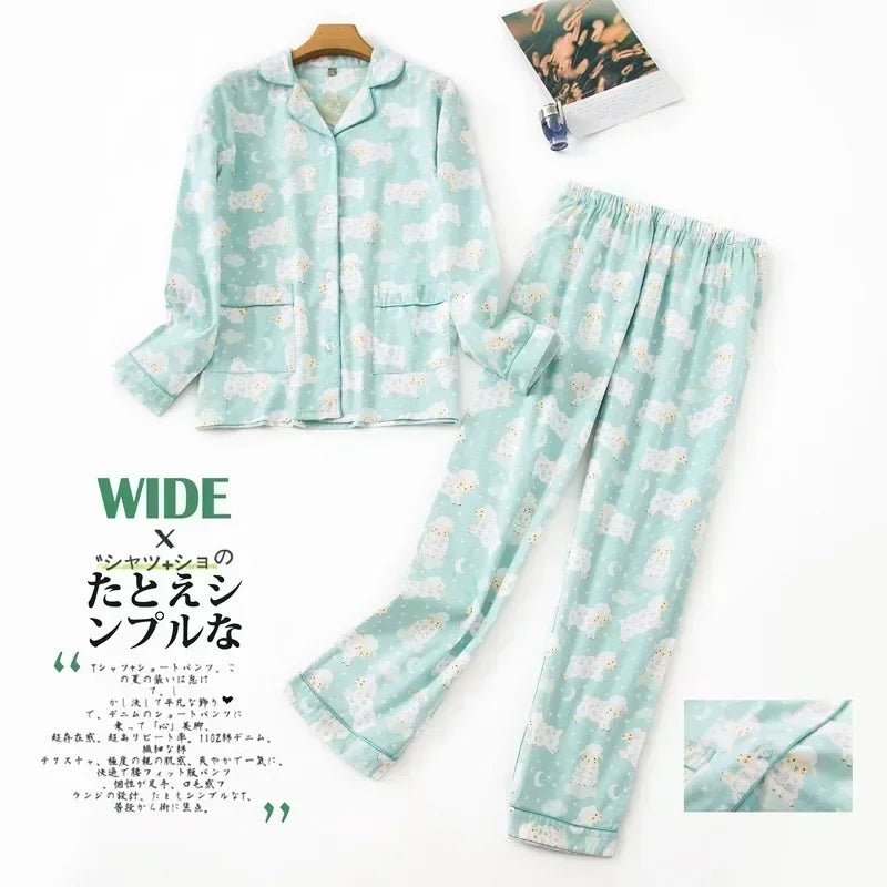 Women’s Plaid Flannel Pajamas, Plus Size Cotton Homewear Set for Fall & Winte