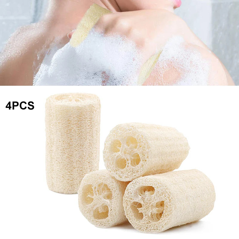 4Pcs/pack Organic Loofahs Loofah Spa Exfoliating Scrubber natural