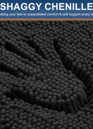 Olanly Chenille Bathroom Rug, Non-Slip, Soft & Machine Washable Mat with PVC Backing