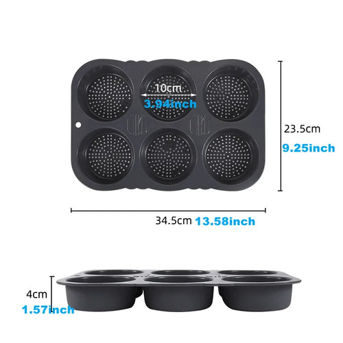 Hamburger Bun Mold Non-Stick Food Grade Silicone Bread Loaf Pan