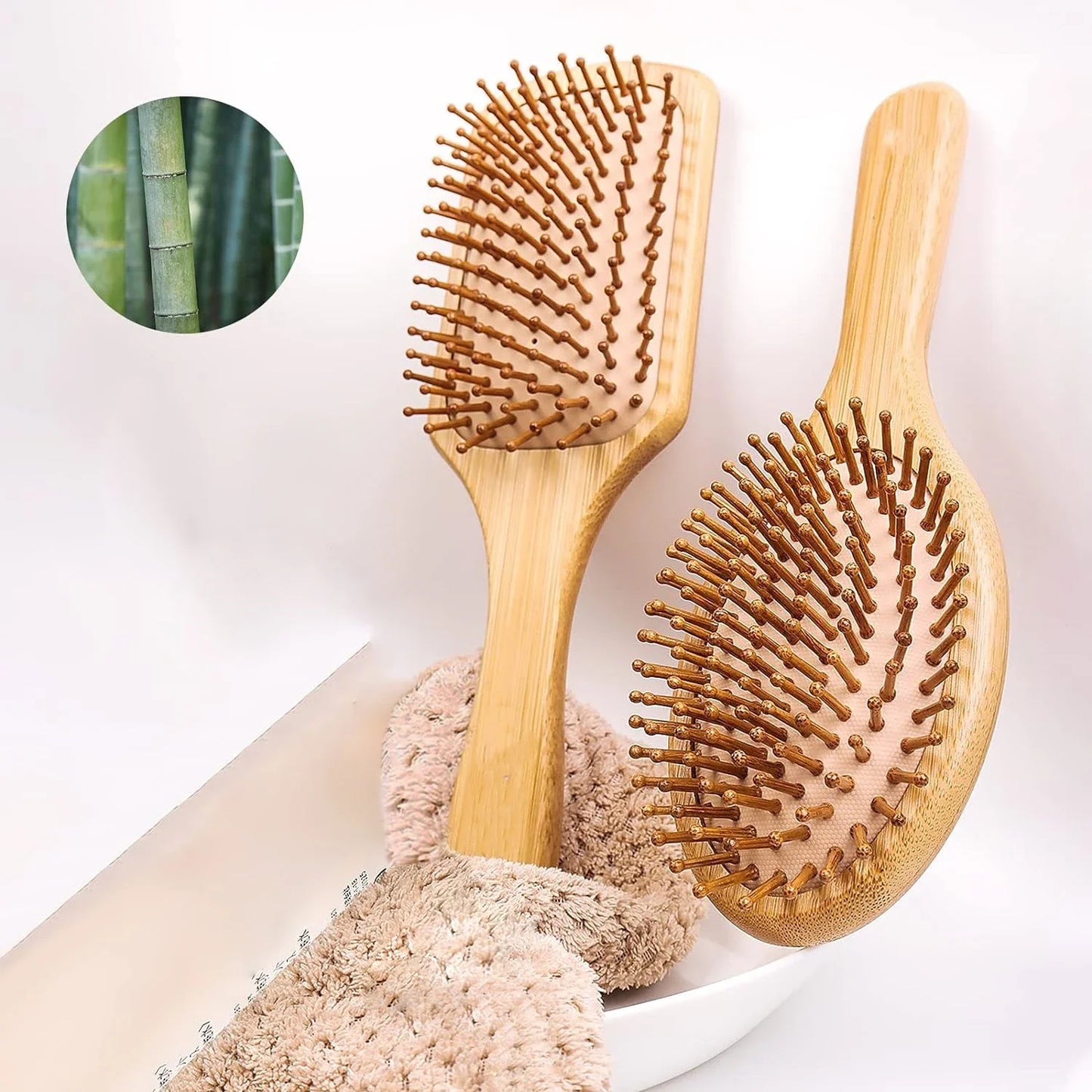 Natural bamboo paddle comb air cushion comb scalp massage anti-static