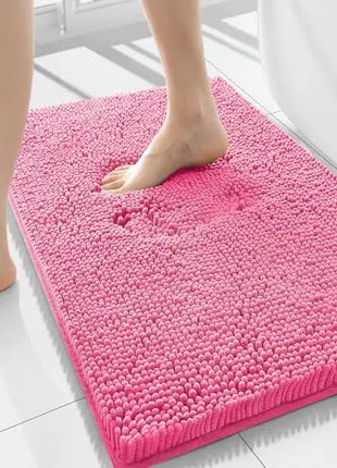 Olanly Chenille Bathroom Rug, Non-Slip, Soft & Machine Washable Mat with PVC Backing