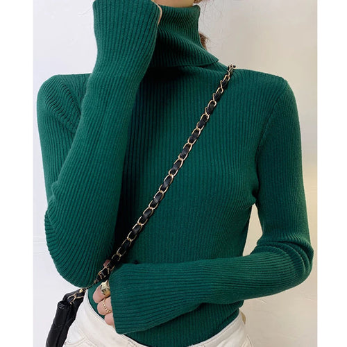 Women’s Knitted Turtleneck Sweater – Soft Cashmere-Blend Pullover for Fall & Winter