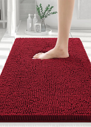 Olanly Chenille Bathroom Rug, Non-Slip, Soft & Machine Washable Mat with PVC Backing