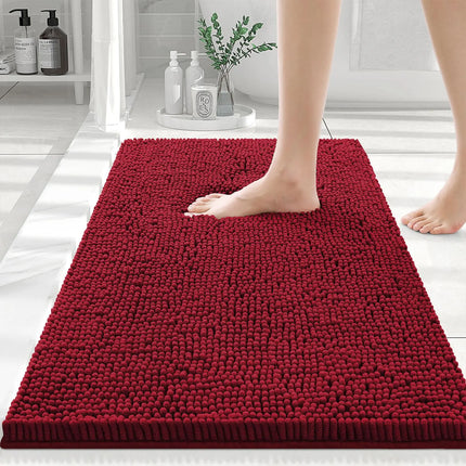 Olanly Chenille Bathroom Rug, Non-Slip, Soft & Machine Washable Mat with PVC Backing