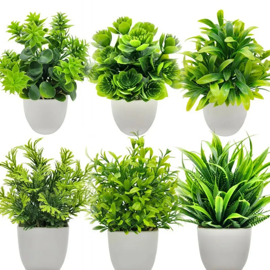 Plastic Pot Artificial Greenery – 1pc