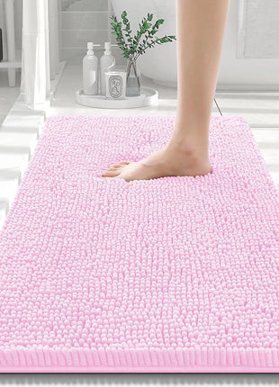 Olanly Chenille Bathroom Rug, Non-Slip, Soft & Machine Washable Mat with PVC Backing