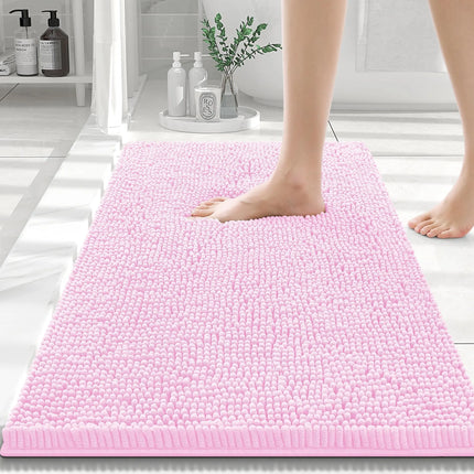 Olanly Chenille Bathroom Rug, Non-Slip, Soft & Machine Washable Mat with PVC Backing
