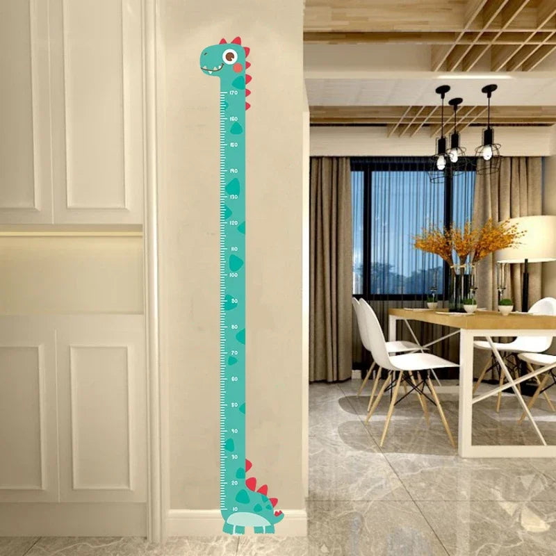 Height Chart Wall Sticker – Cute Cartoon Unicorn, Dinosaur & Giraffe Design