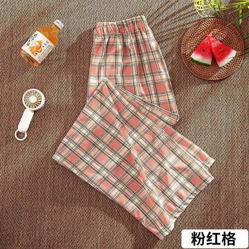 Women’s Plaid Wide Leg Pants, High Waist Loose Fit Summer Style