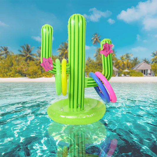 Floating Ring Toss Party Game – Inflatable Cactus Pool Toy