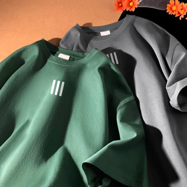 Men’s Oversized Cotton Tee, Casual Summer Fashion Print Shirt