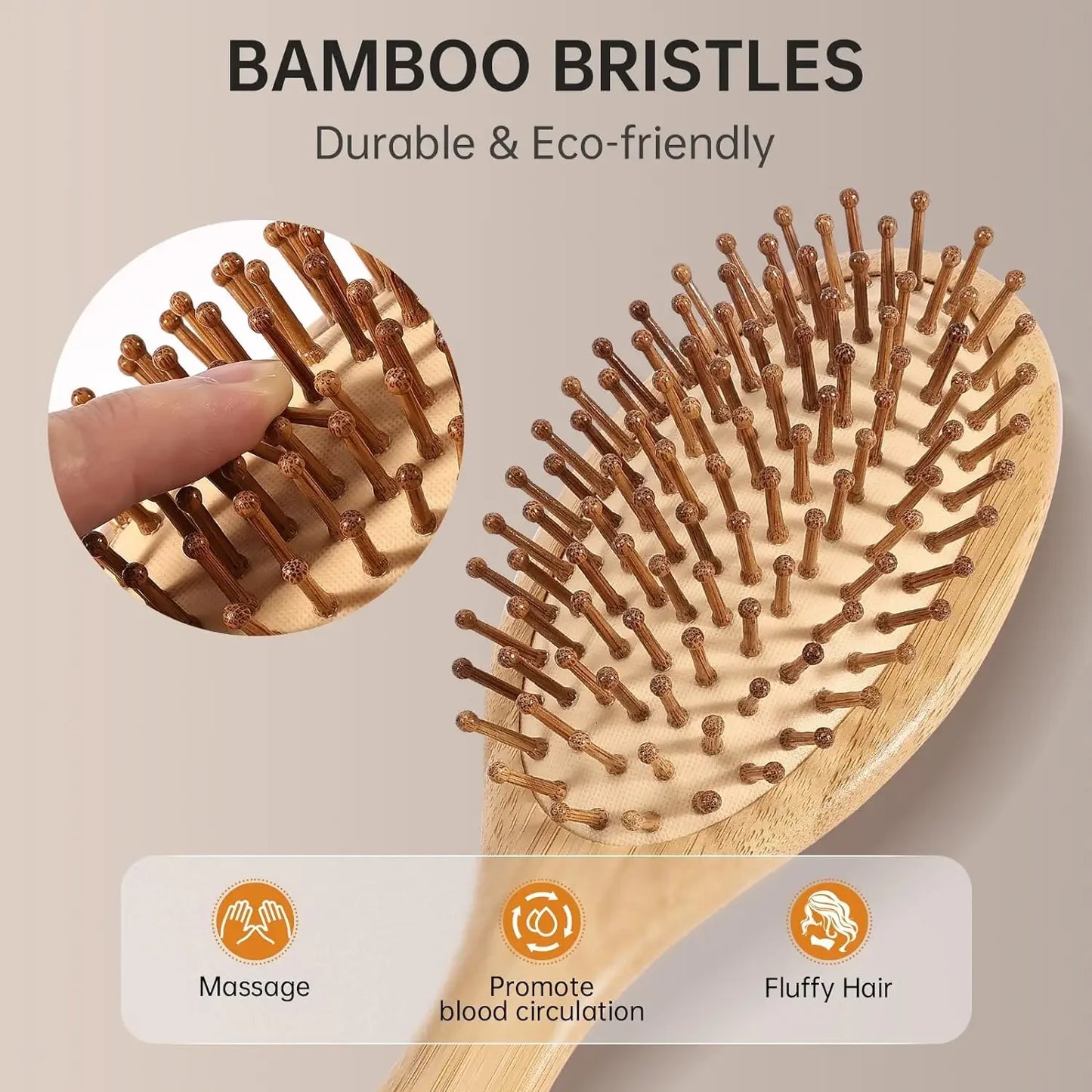 Natural bamboo paddle comb air cushion comb scalp massage anti-static