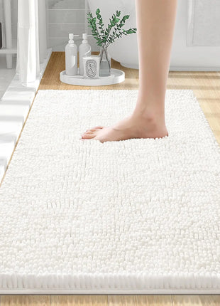 Olanly Chenille Bathroom Rug, Non-Slip, Soft & Machine Washable Mat with PVC Backing