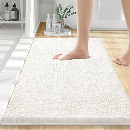 Olanly Chenille Bathroom Rug, Non-Slip, Soft & Machine Washable Mat with PVC Backing