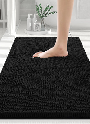 Olanly Chenille Bathroom Rug, Non-Slip, Soft & Machine Washable Mat with PVC Backing