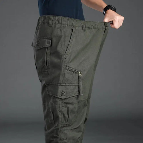 Men’s Tactical Cargo Pants – Elastic Waist, Large Size, Outdoor Workwear