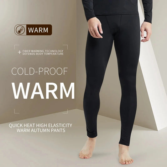 Men’s Thermal Fleece Compression Pants – Winter Base Layer for Running & Sports