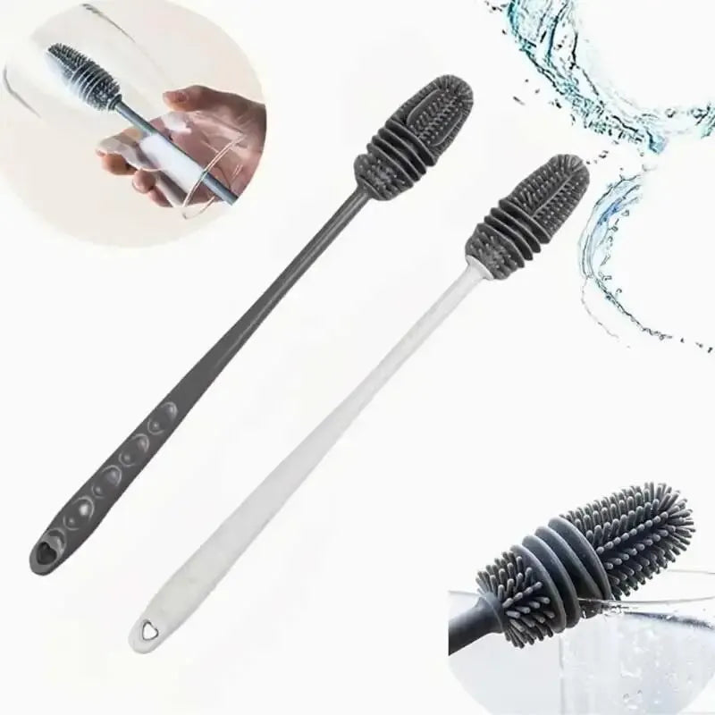 Non-Scratch Silicone Bottle Brush – Long Handle