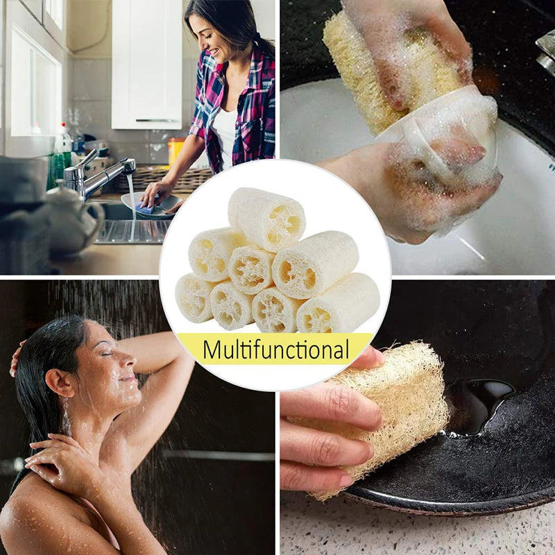 4Pcs/pack Organic Loofahs Loofah Spa Exfoliating Scrubber natural