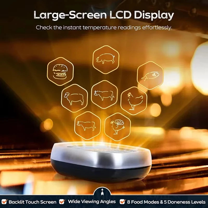 Digital meat kitchen thermometer stainless waterproof meat temperature