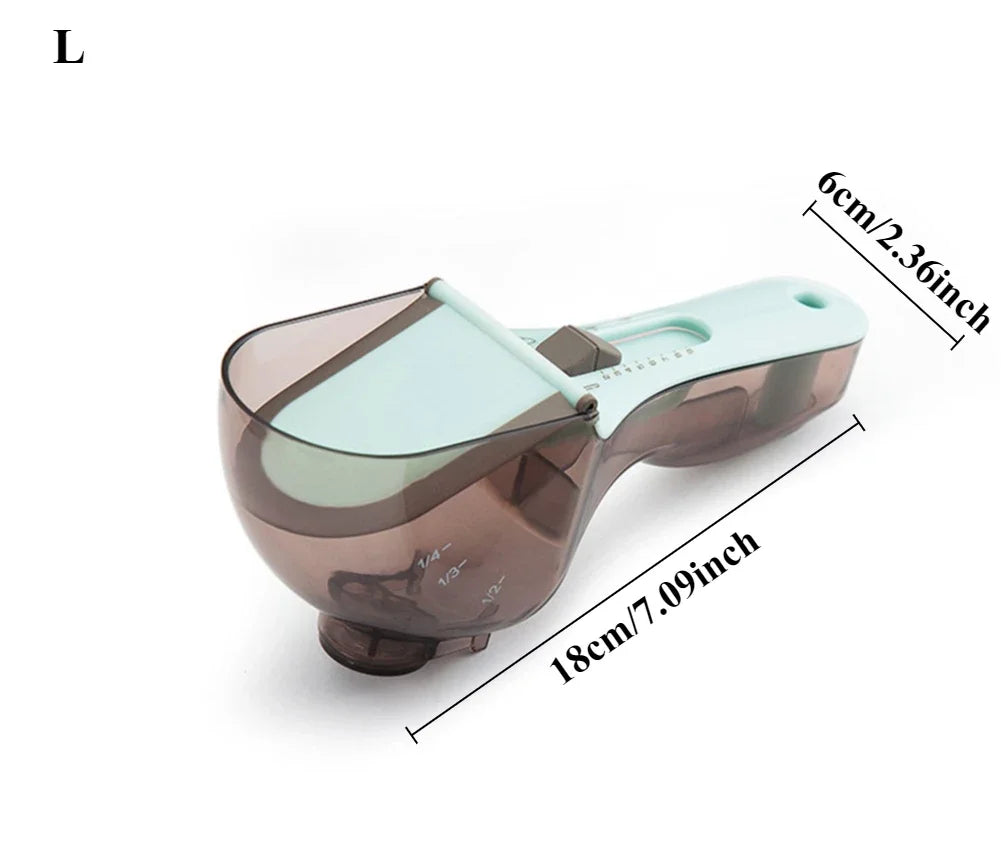 Adjustable Measuring Spoon, Plastic Kitchen Tool with Scale for Baking, Cooking & Mixing