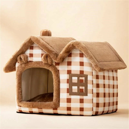 Plush Pet House with Removable Roof – Soft & Washable