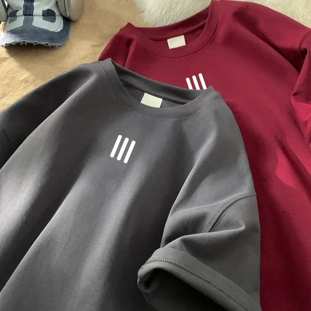 Men’s Oversized Cotton Tee, Casual Summer Fashion Print Shirt