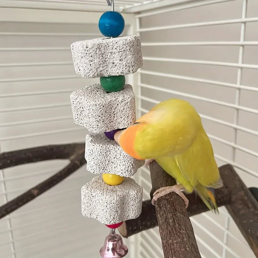 Flower-Shaped Grinding Stone Toy for Parrots & Small Birds