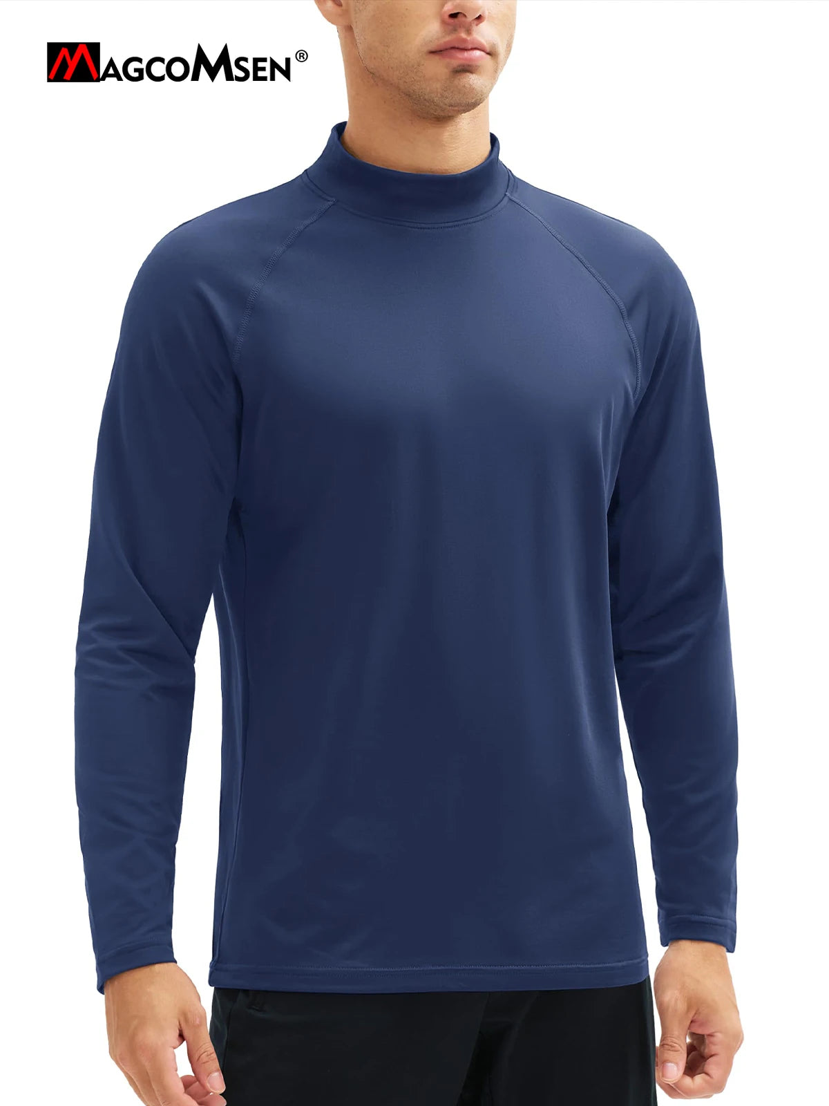 MAGCOMSEN Men’s Thermal Fleece Pullover, Half-Turtleneck Long Sleeve Winter Shirt