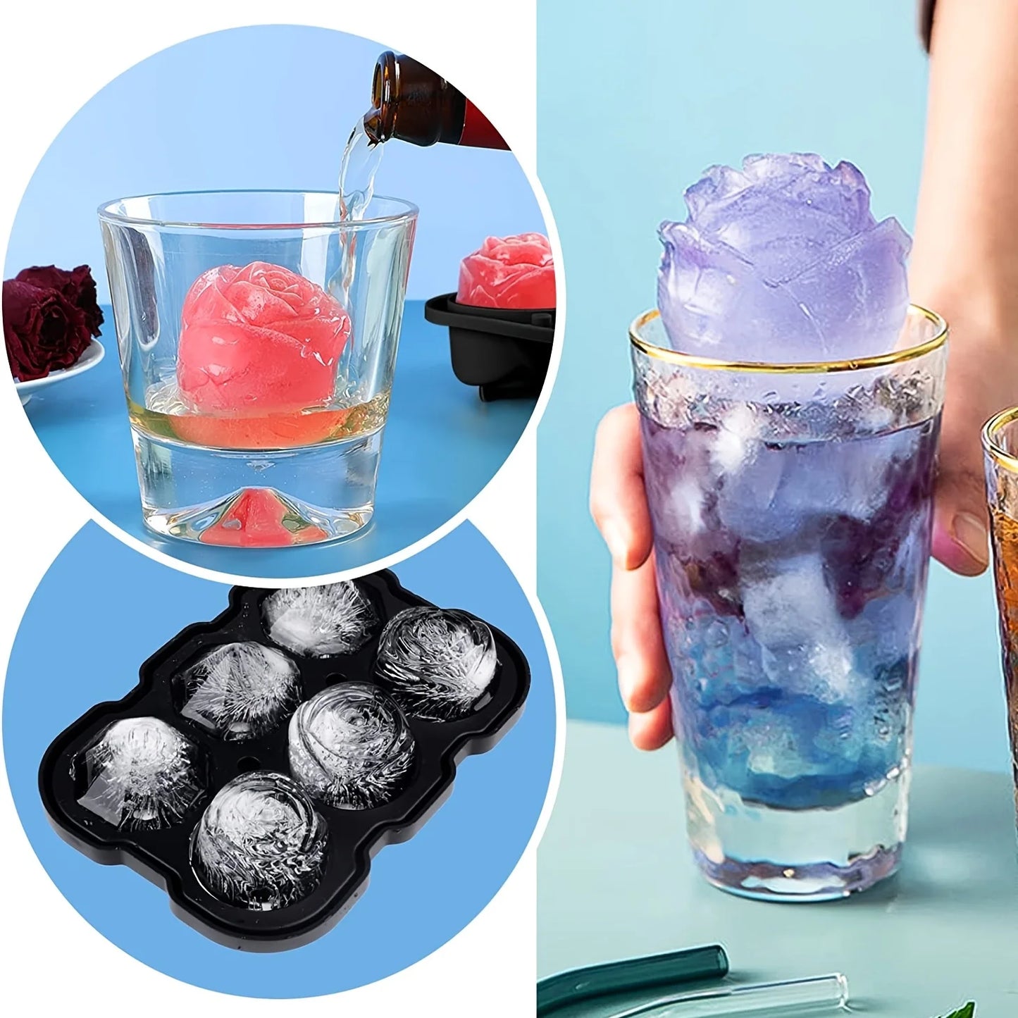 Square Silicone Ice Mold – Creative Designs for Cocktails & Beverages