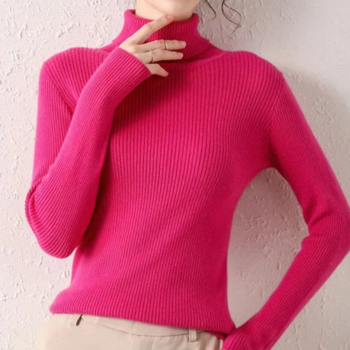 Women’s Knitted Turtleneck Sweater – Soft Cashmere-Blend Pullover for Fall & Winter