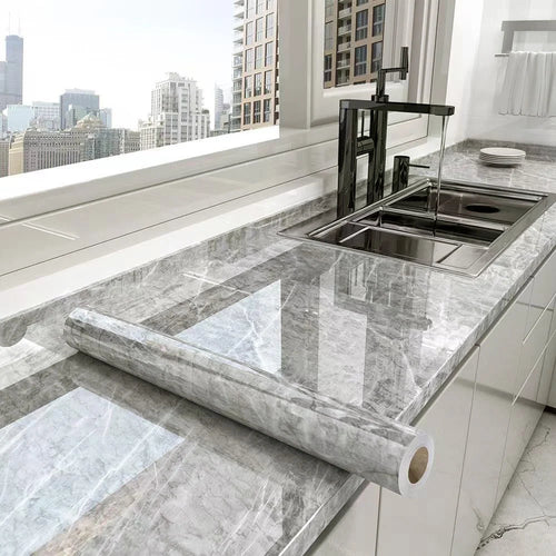 Oil-Proof & Waterproof 40cm Marble Kitchen Sticker