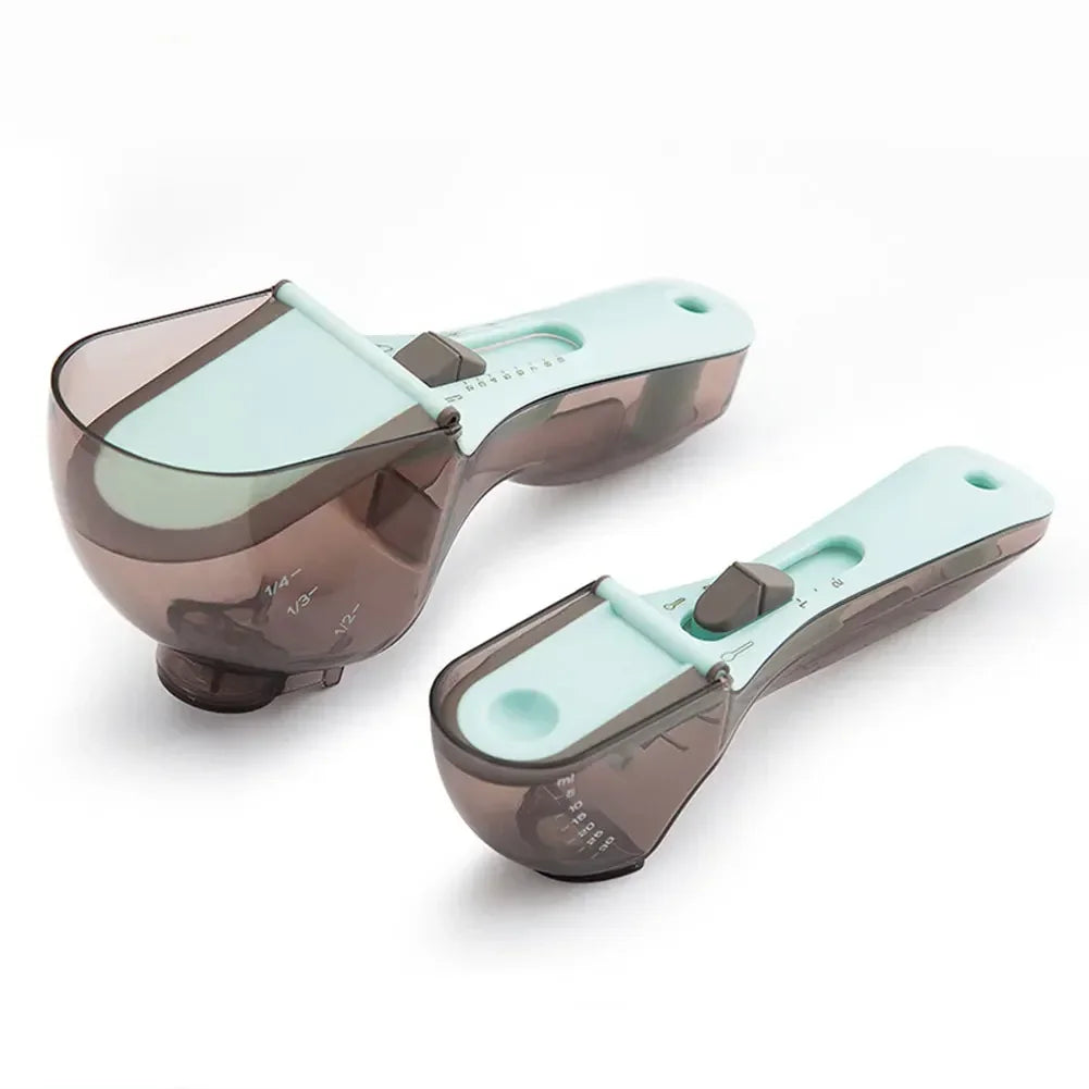 Adjustable Measuring Spoon, Plastic Kitchen Tool with Scale for Baking, Cooking & Mixing