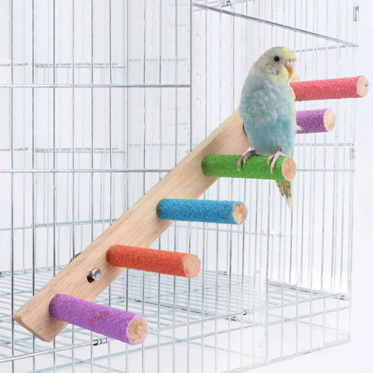 4/6/8 Step Bird Climbing Ladder Parrot Toy Ladder Bird Interaction Fun