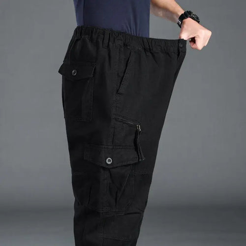 Men’s Tactical Cargo Pants – Elastic Waist, Large Size, Outdoor Workwear