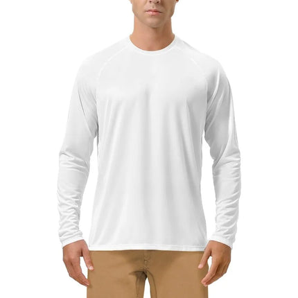Mens UPF 50+ UV Sun Protection Long Sleeve Shirts Quick Dry SPF Rash Guard for Fishing Hiking Swimming Running Outdoor Activitie