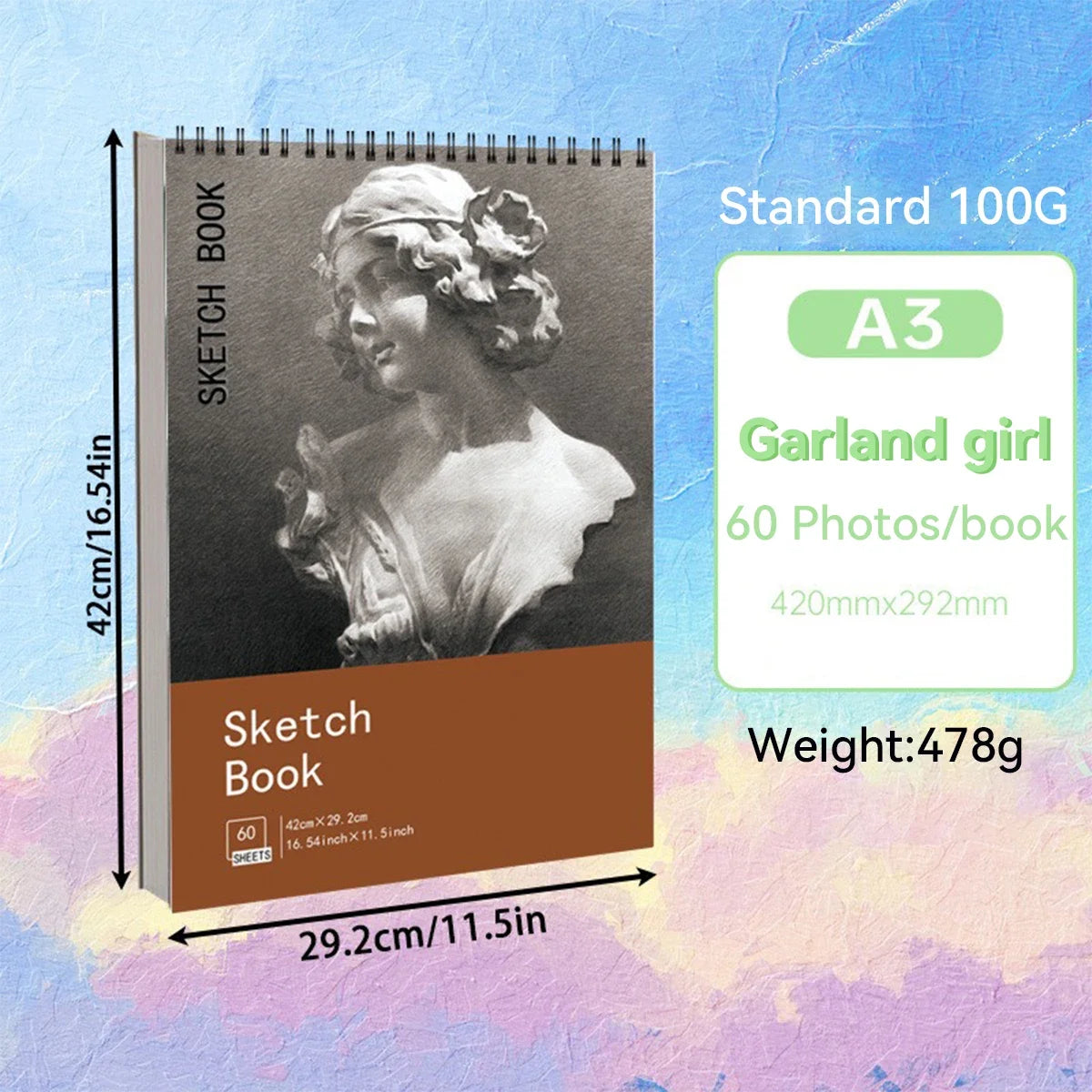 Spiral Bound Artist Sketchbook – A3/A4/A5 Acid-Free Drawing Pad