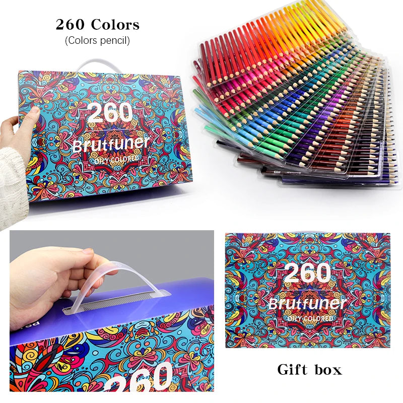 Brutfuner Oil-Based Colored Pencils – Professional Wood Pencil Set (48–180 Colors)