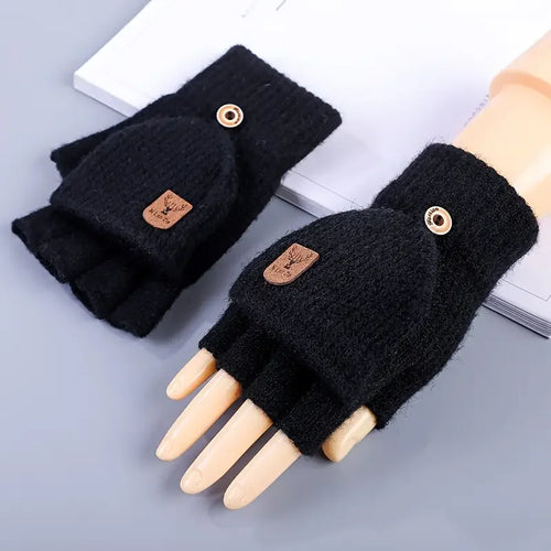 Flexible Knitted Fingerless Winter Gloves – Warm, Thick & Touch Screen Friendly