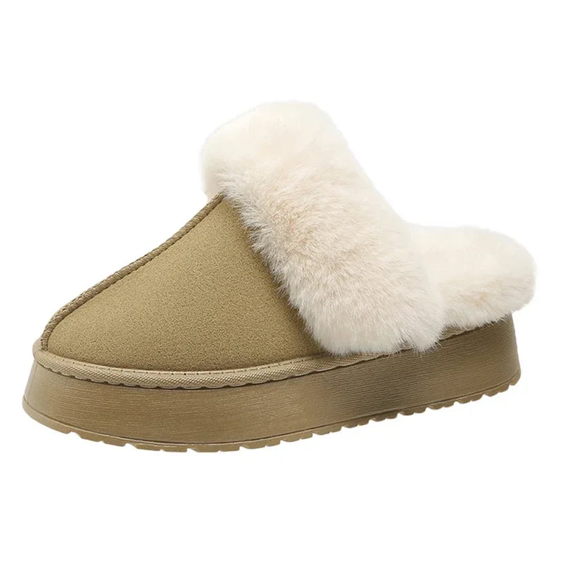 Cozy Women’s Faux Fur Slippers, Thick Sole, Non-Slip & Winter-Ready