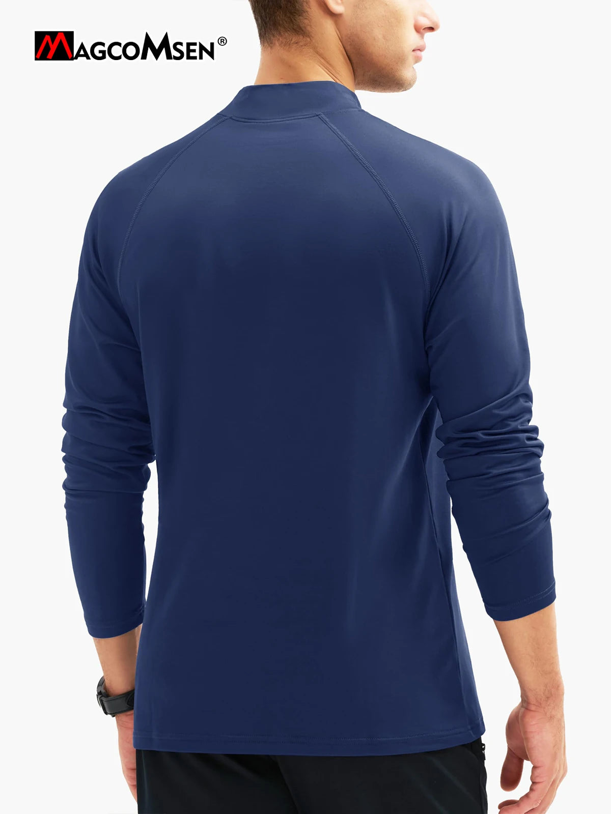 MAGCOMSEN Men’s Thermal Fleece Pullover, Half-Turtleneck Long Sleeve Winter Shirt