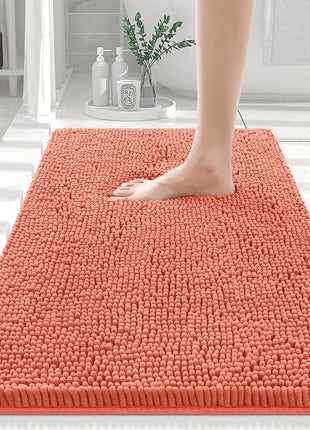 Olanly Chenille Bathroom Rug, Non-Slip, Soft & Machine Washable Mat with PVC Backing