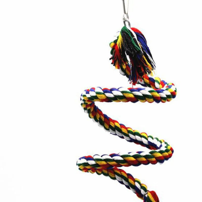 Parrot Toy Wicker Rope Hanging Braided Budgie Chew Bird Cage Cockatiel